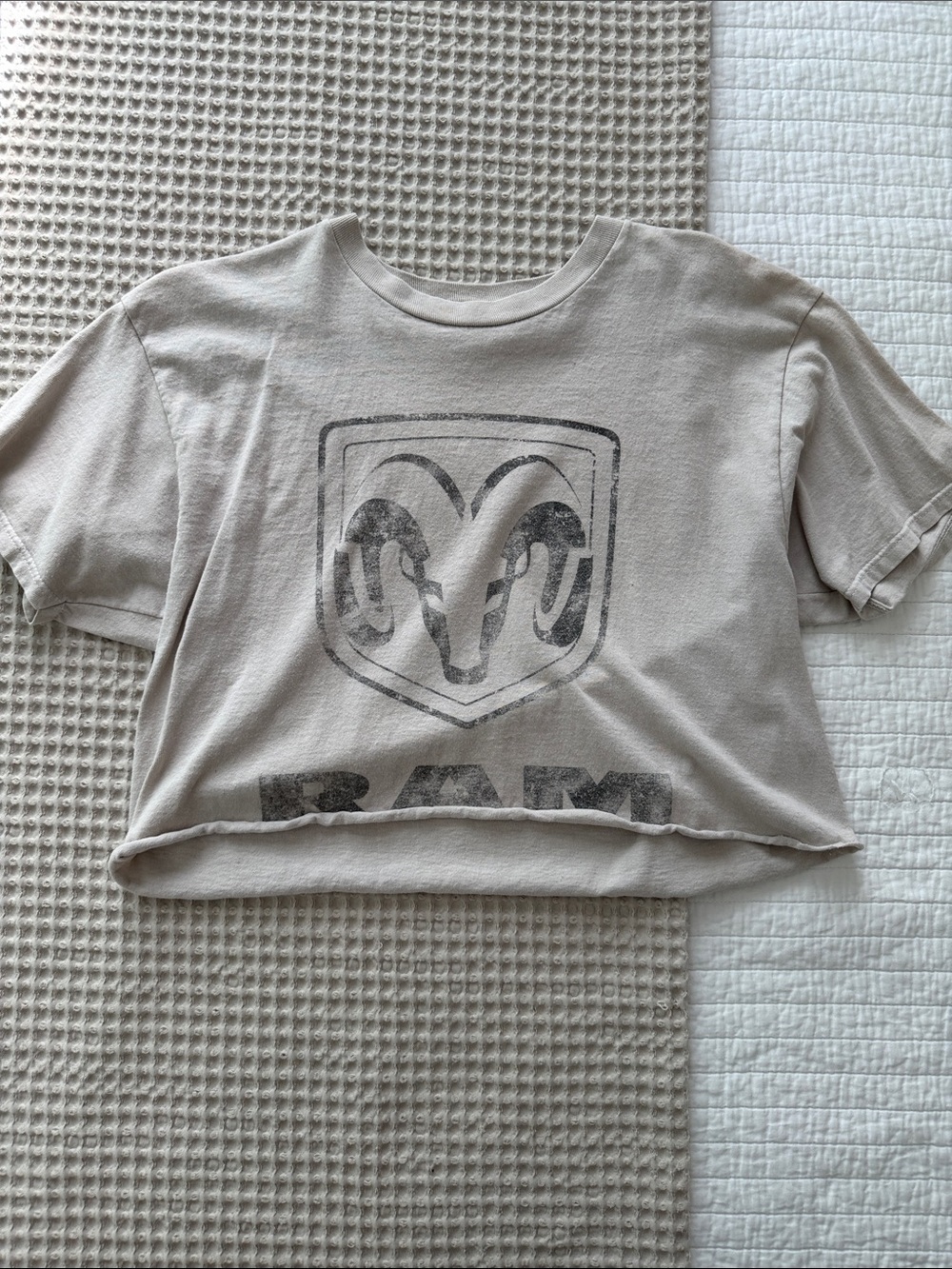 Logo Beige Crop Tee - Kids